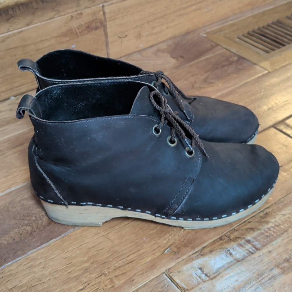 Sandgrens Chukka Clog Brown Leather Ankle Boots